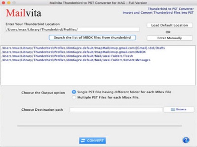 Mailvita Thunderbird to PST for Mac Software Screenshot