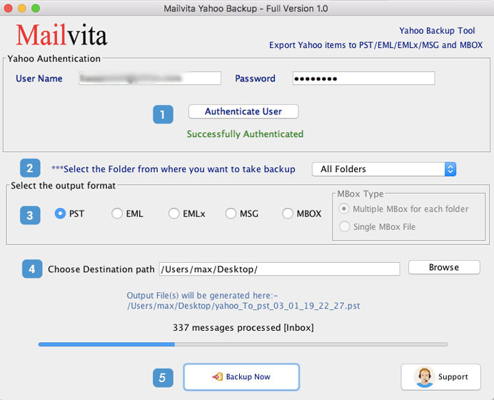 Mailvita Yahoo Backup for Mac Software screenshot & Video