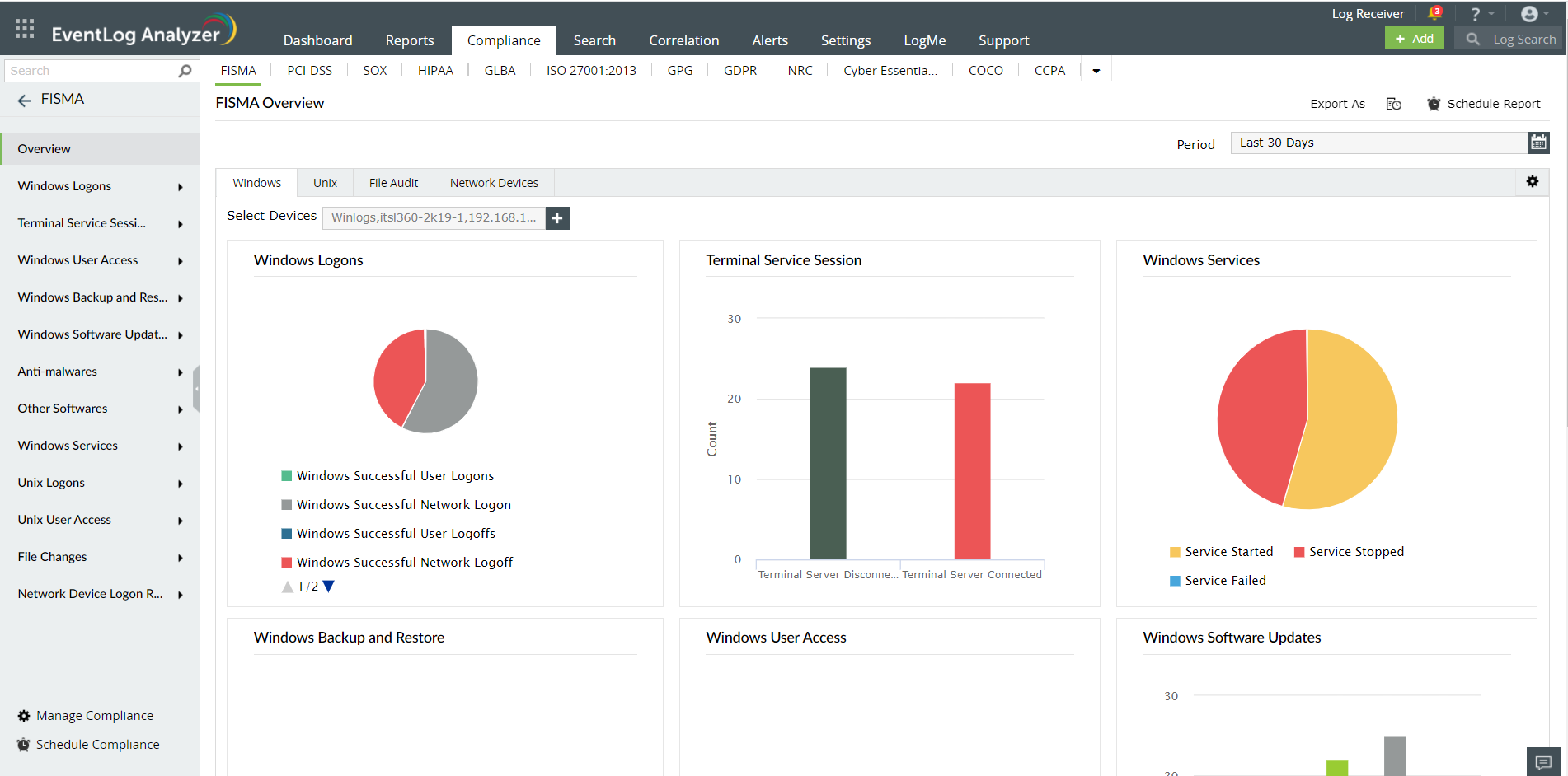 ManageEngine EventLog Analyzer screenshot & Video