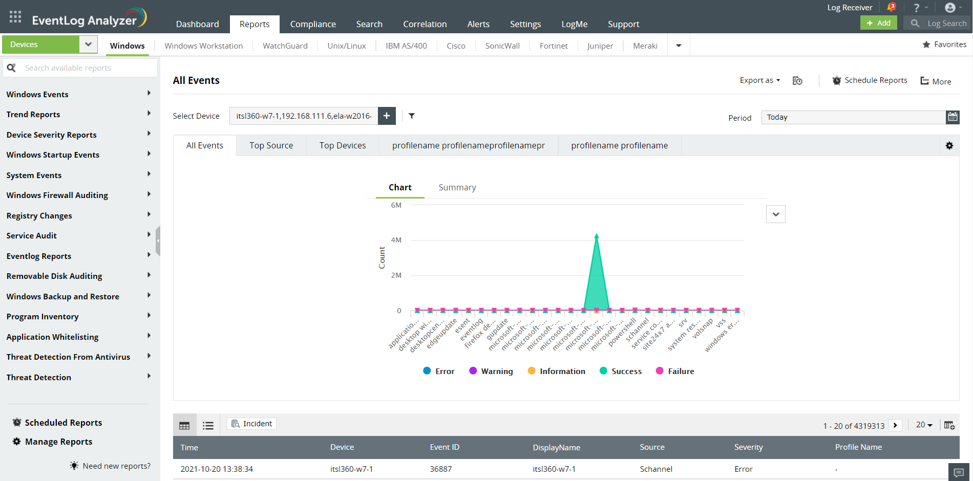 ManageEngine EventLog Analyzer screenshot & Video