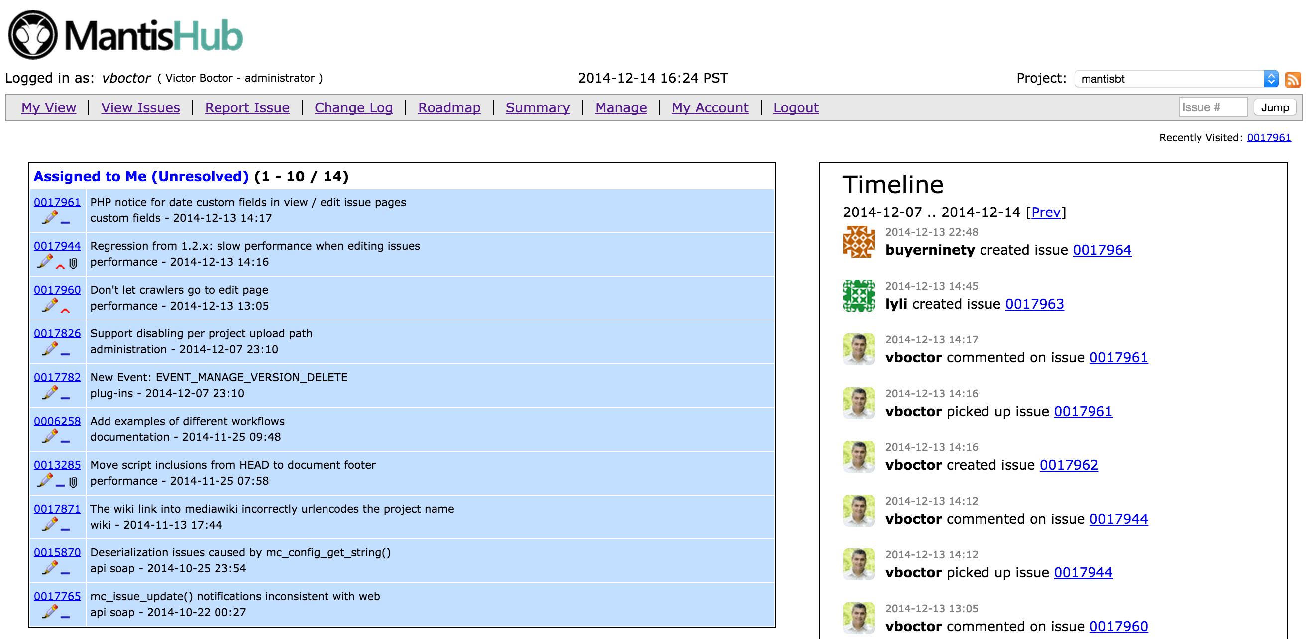 MantisBT Screenshot
