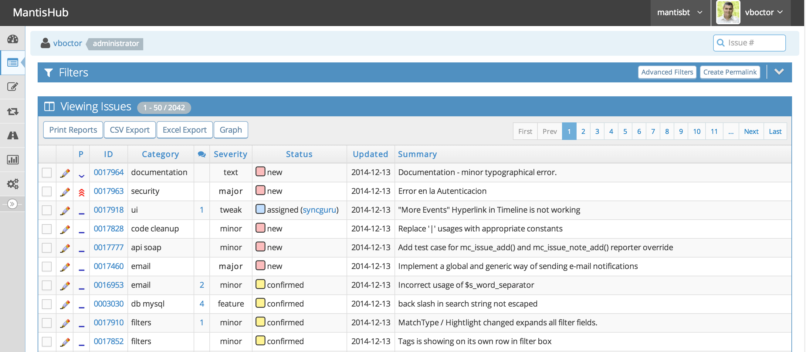 MantisBT Screenshot