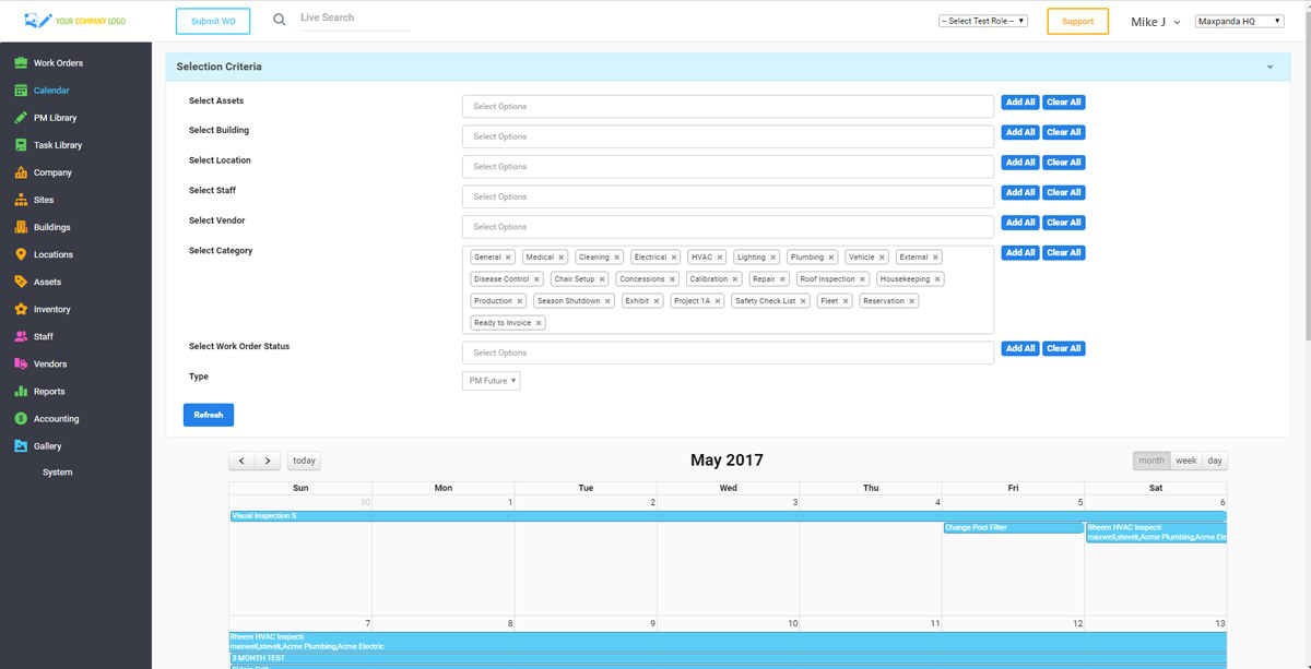 Maxpanda CMMS Screenshot
