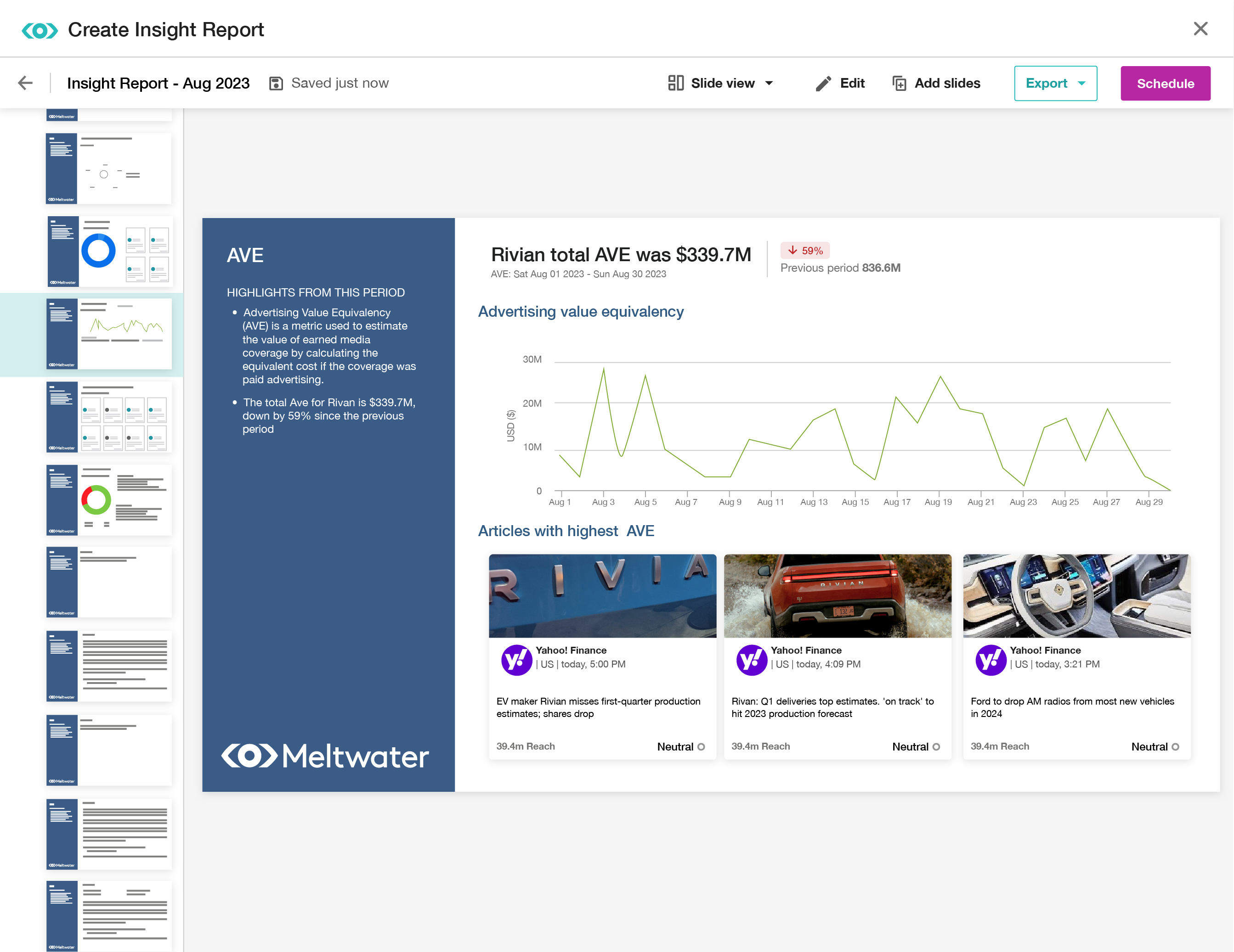Meltwater screenshot & Video