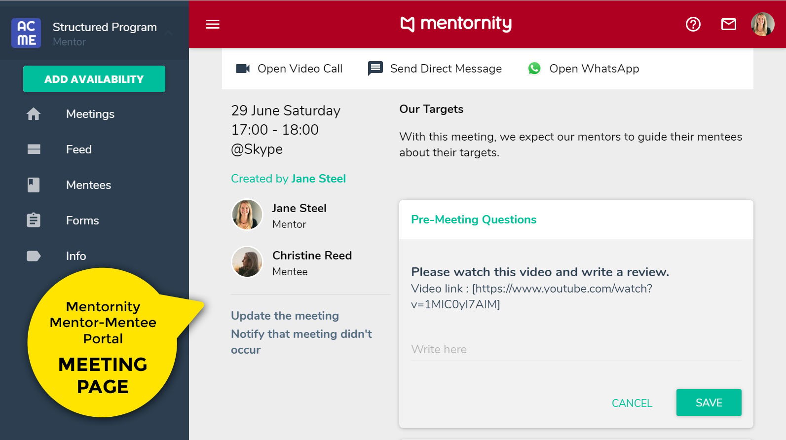 Mentornity Screenshot