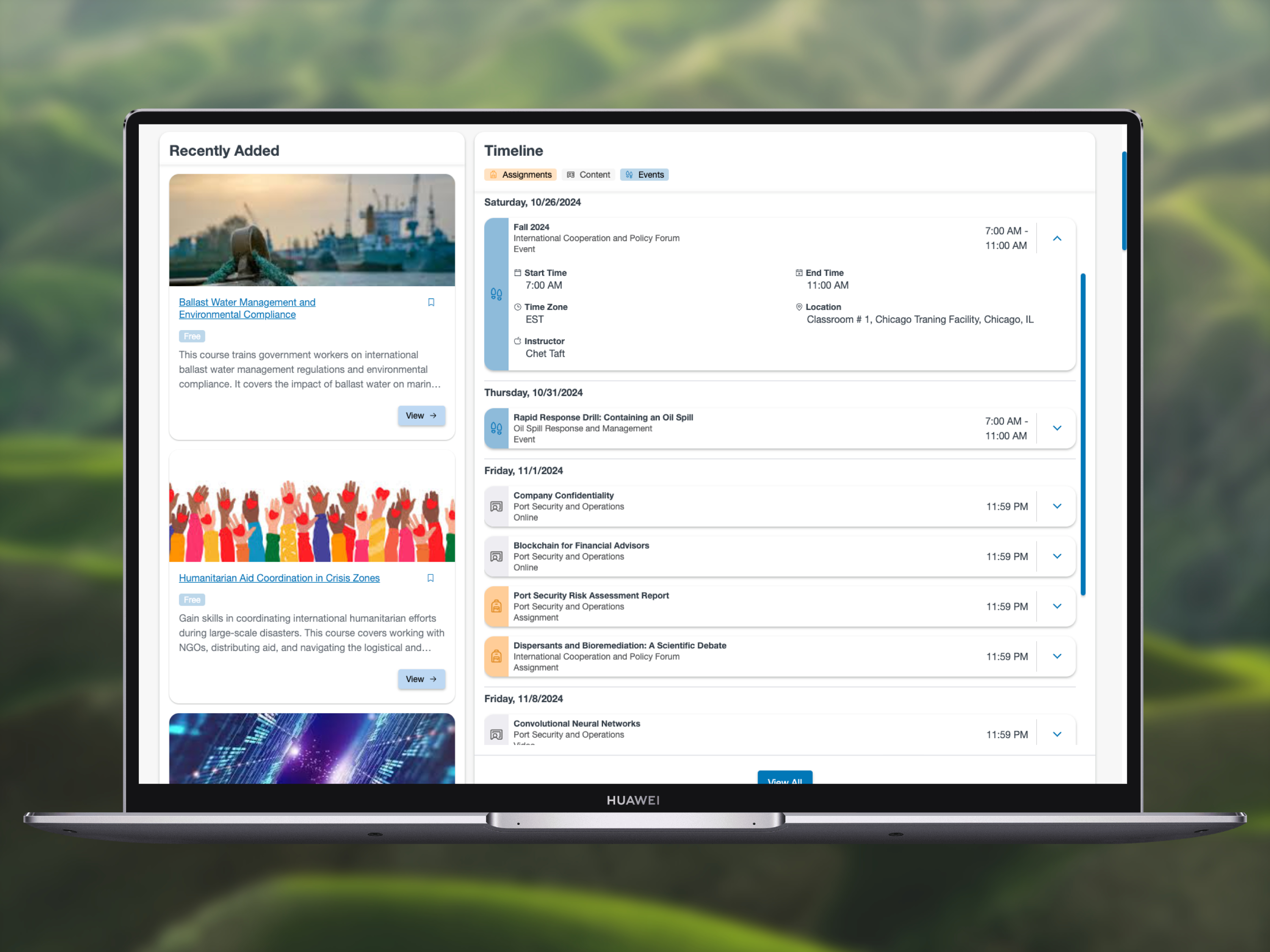 Meridian LMS Screenshot