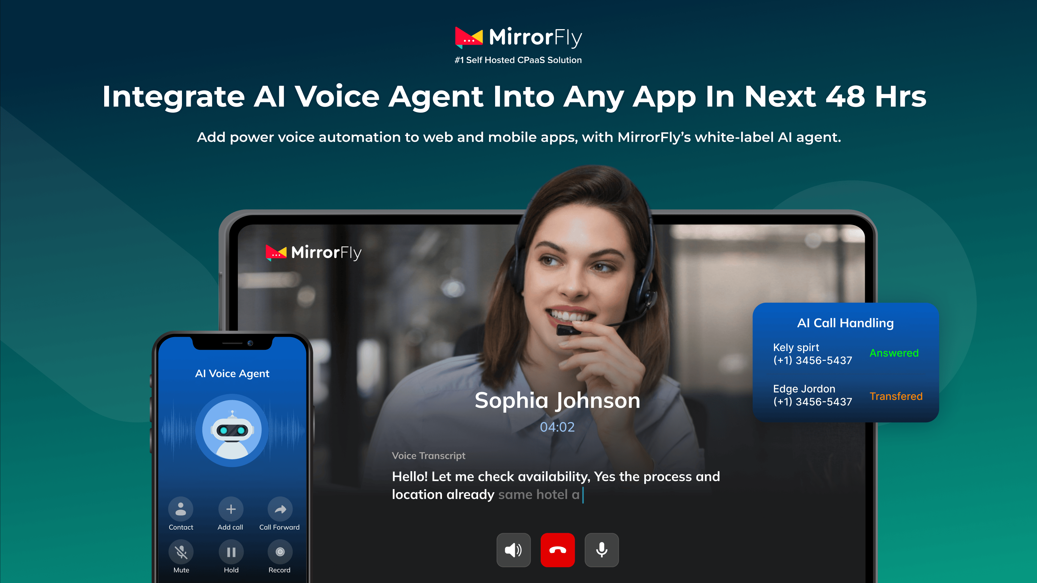 MirrorFly AI Voice Agent screenshot & Video