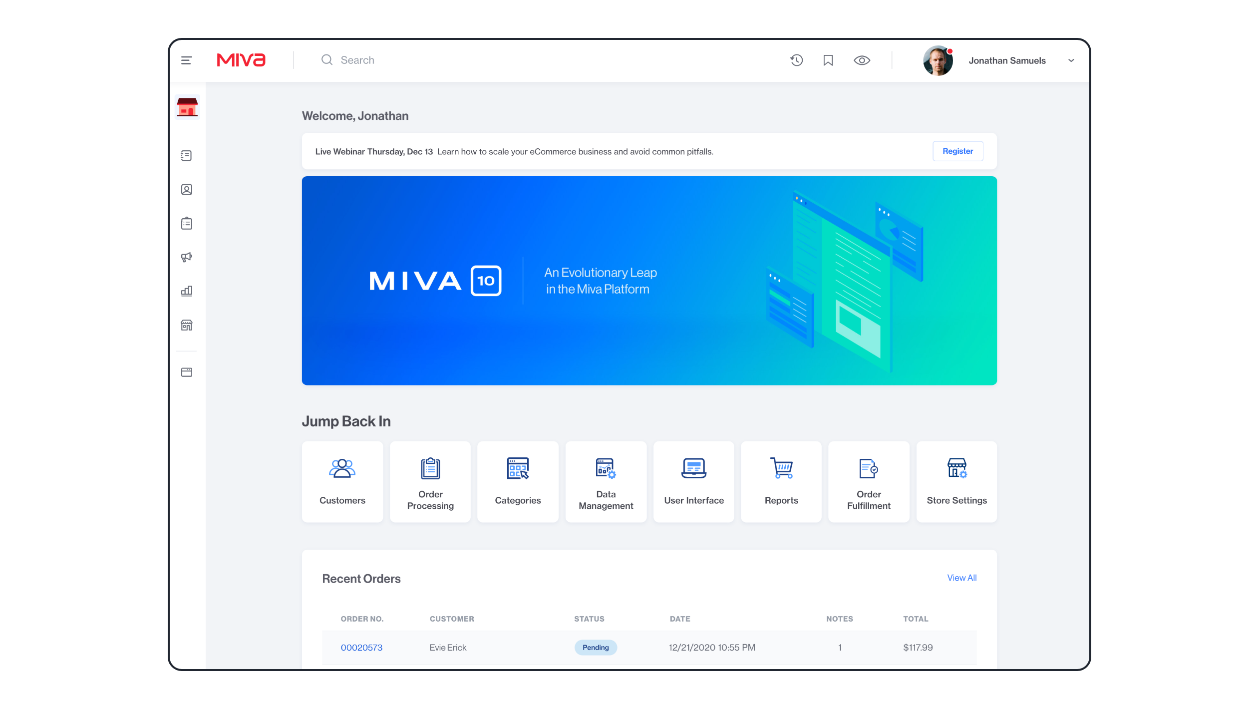 Miva Screenshot