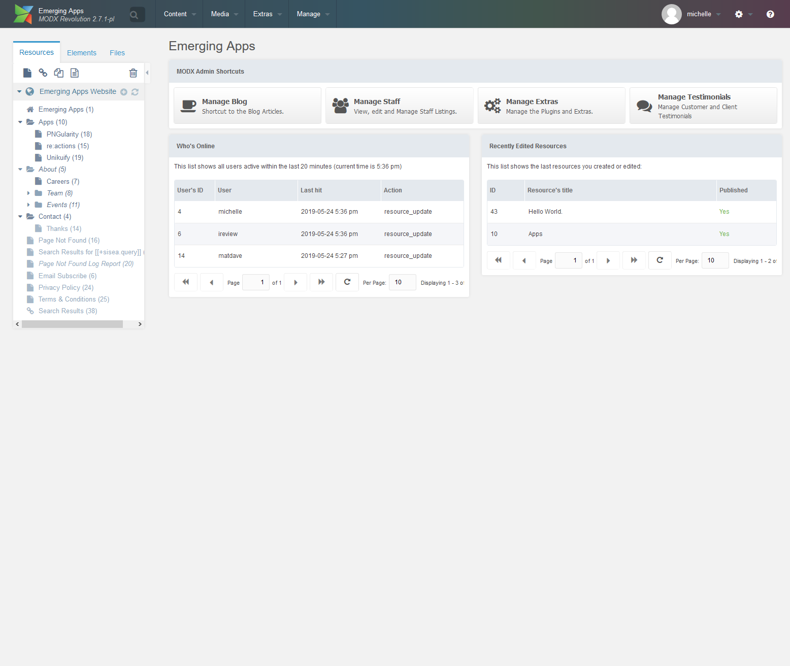 MODX Screenshot