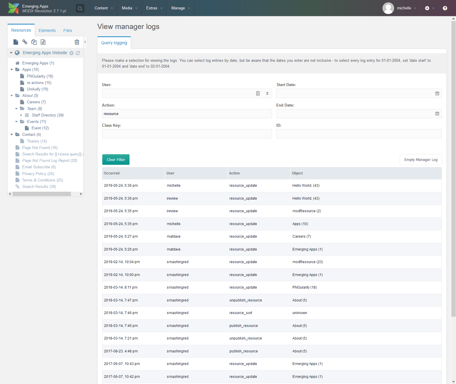 MODX Screenshot