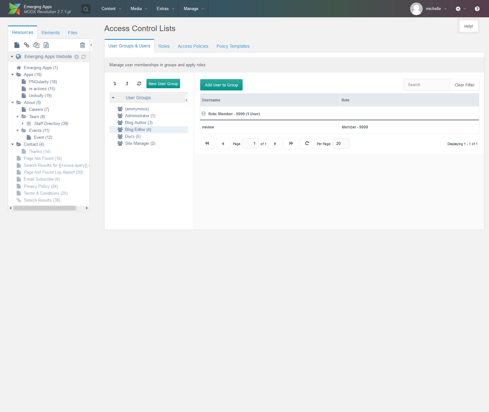 MODX Screenshot