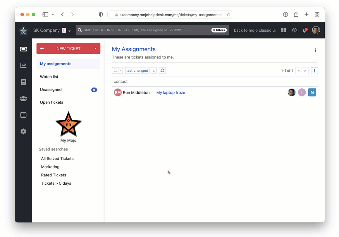 Mojo Helpdesk Screenshot