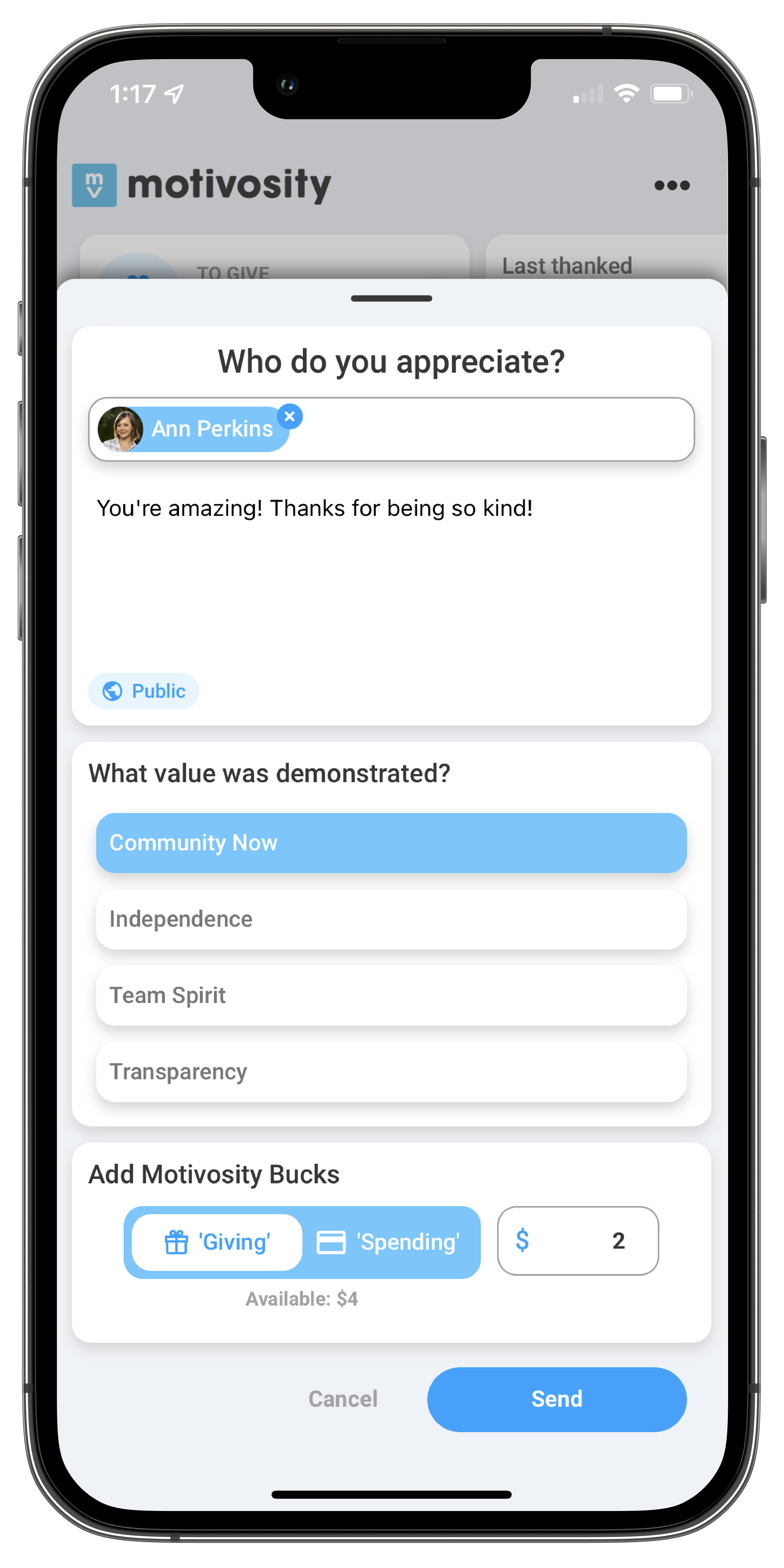 Motivosity Screenshot