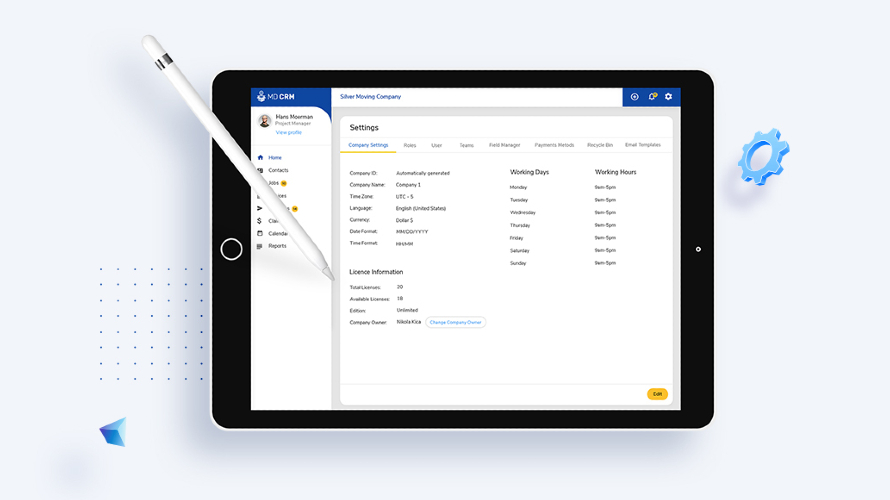 MoversTech CRM Screenshot