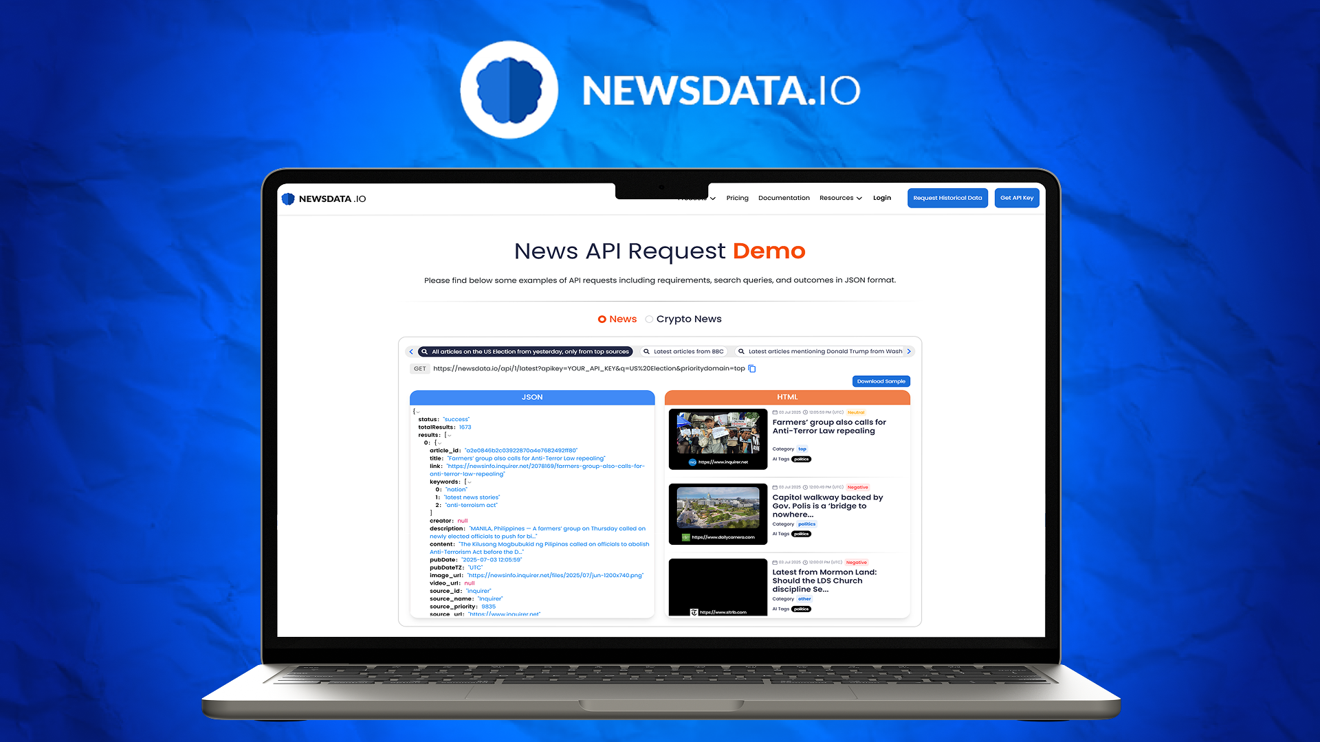 NewsData.io Screenshot