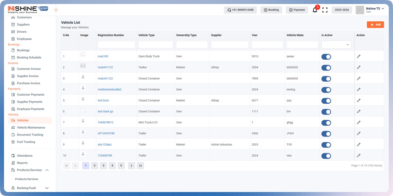 NShine ERP Screenshot