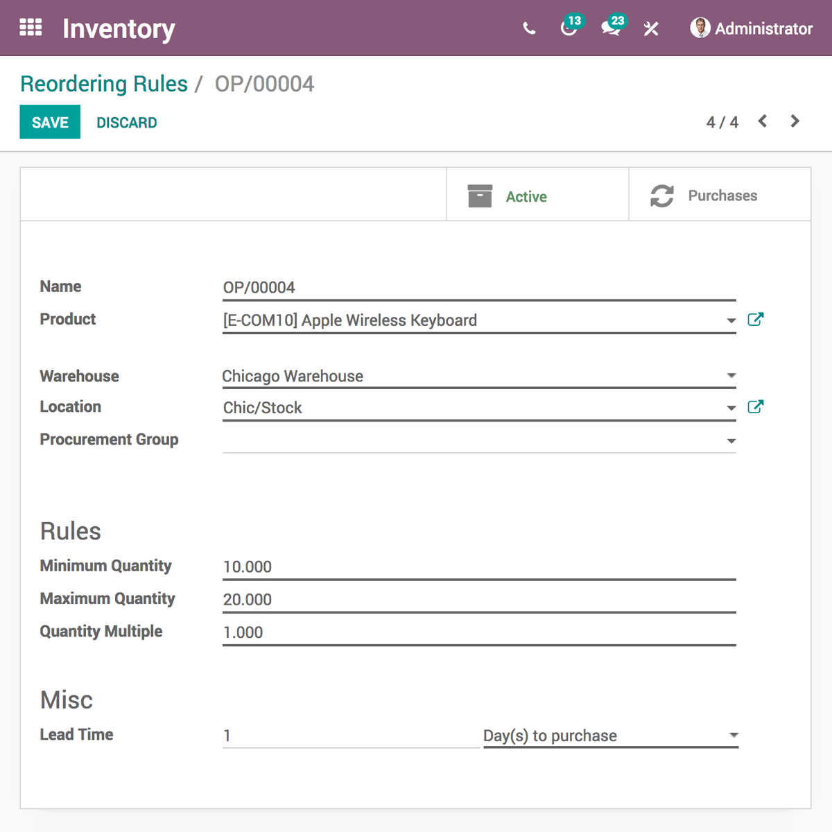 Odoo Inventory screenshot & Video