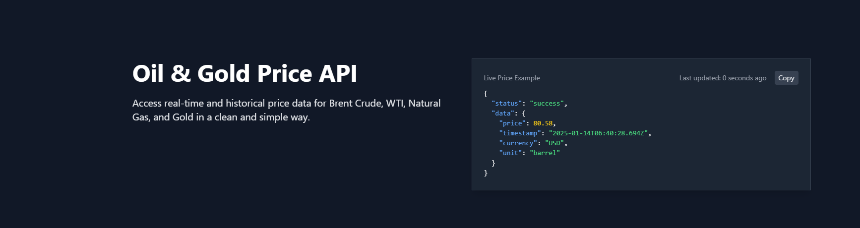 OilPrice API screenshot & Video