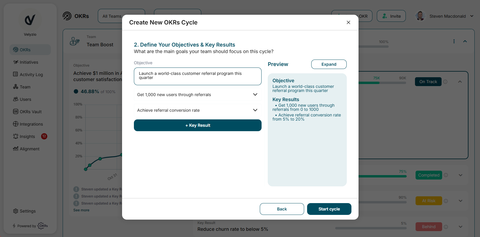 OKRs Tool Screenshot