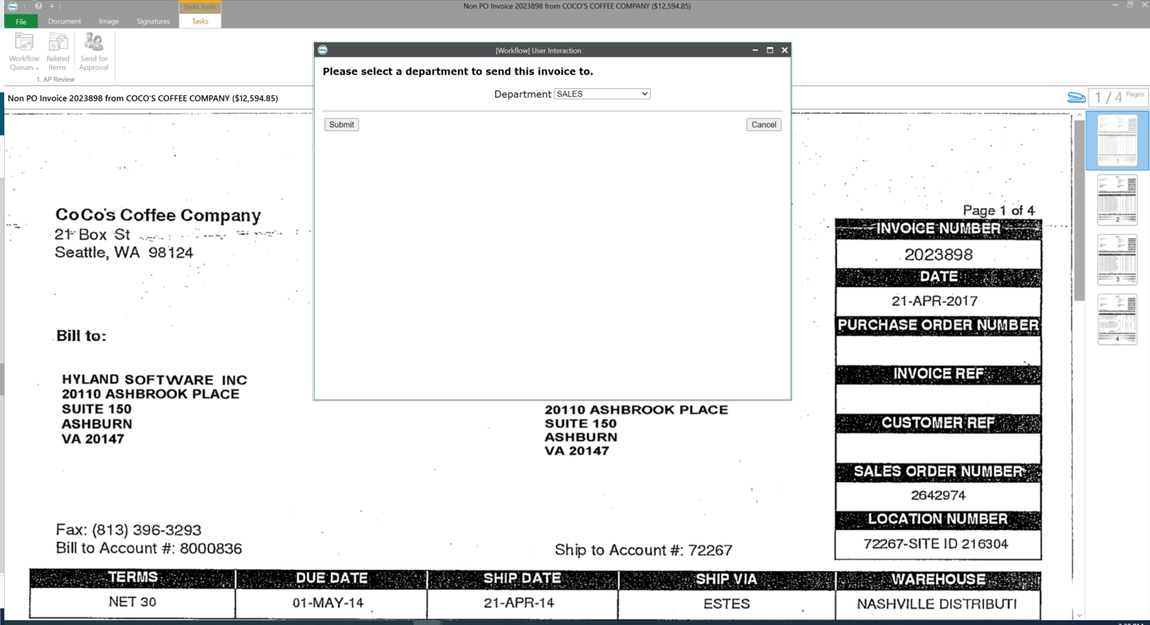 OnBase Screenshot