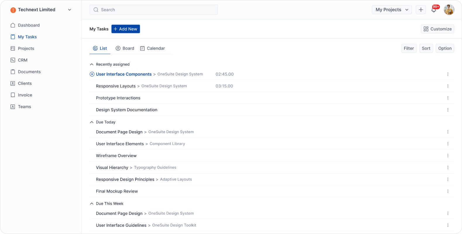 OneSuite Screenshot