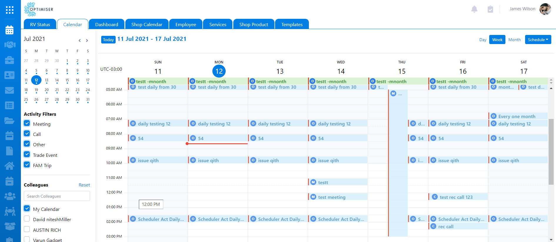Optimiser CRM Screenshot