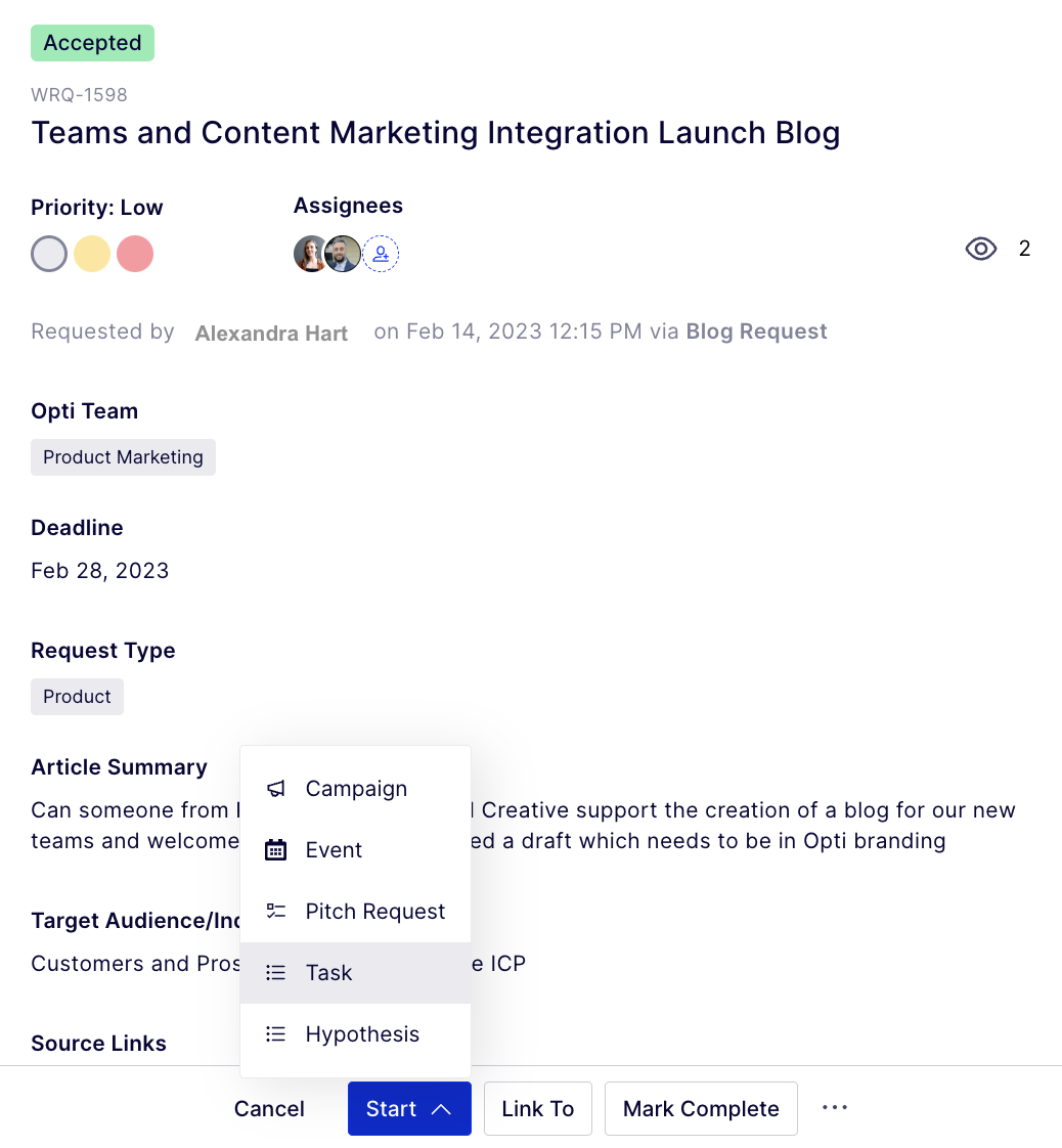 Optimizely Content Marketing Platform Screenshot