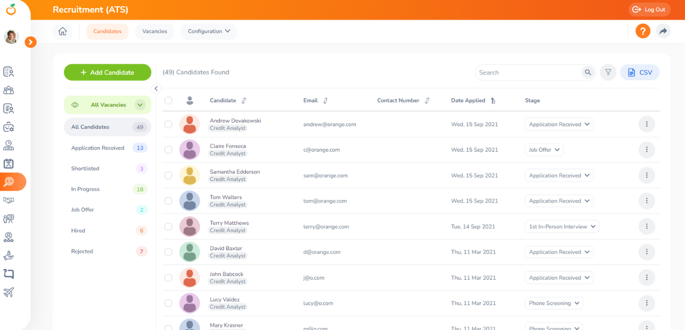 OrangeHRM Screenshot