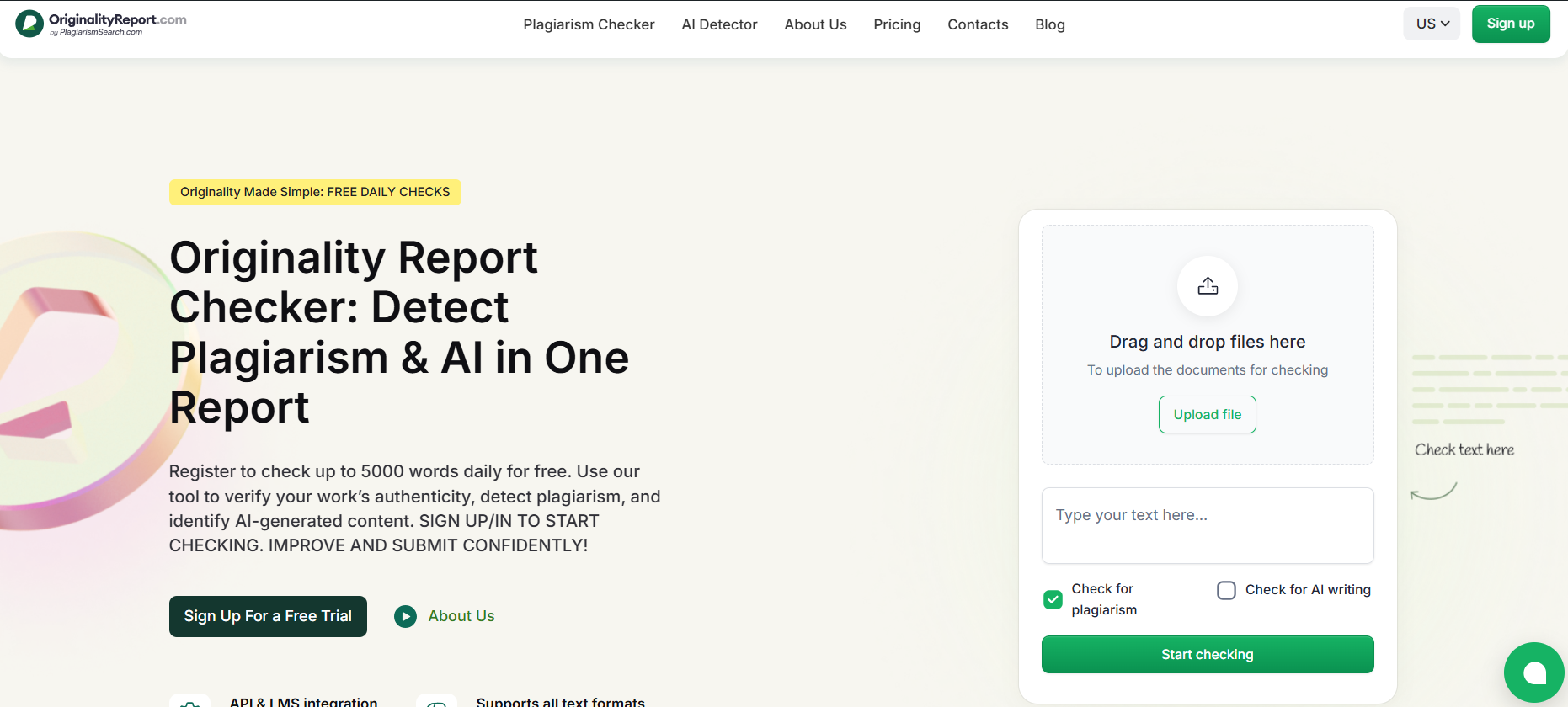 OriginalityReport.com Screenshot