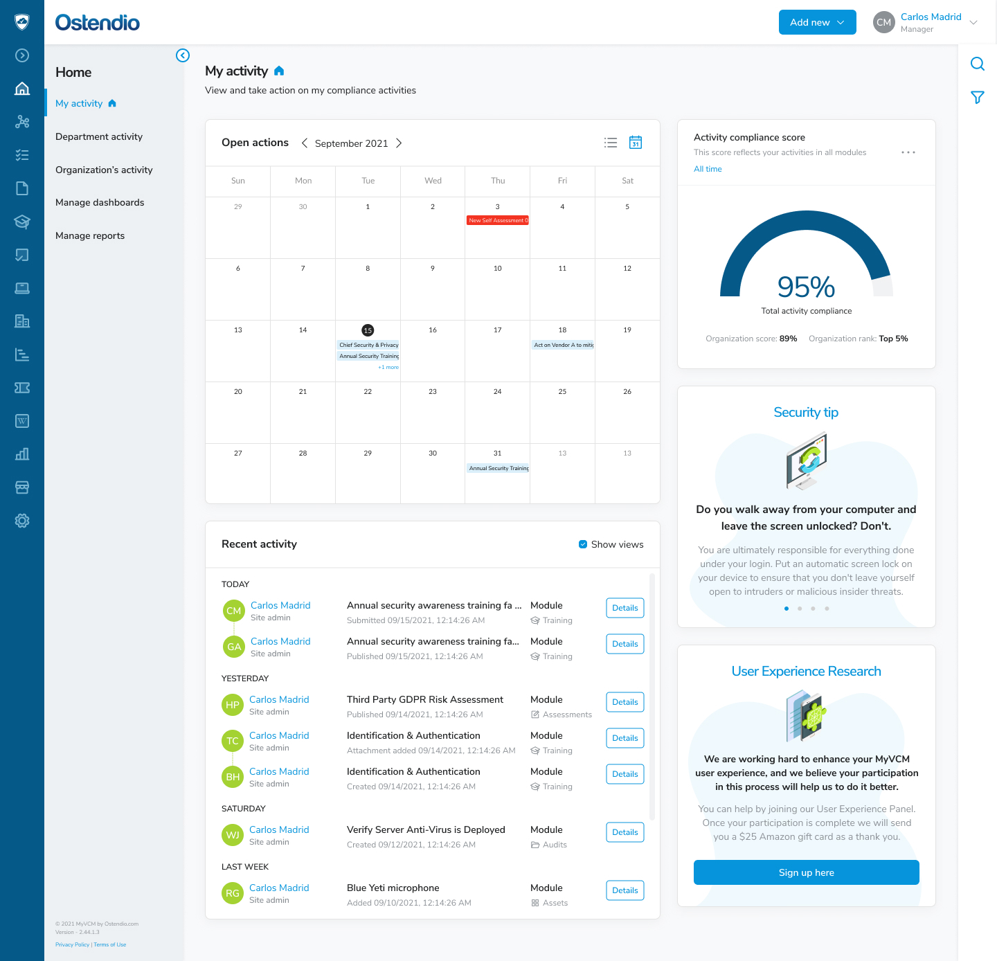Ostendio Screenshot