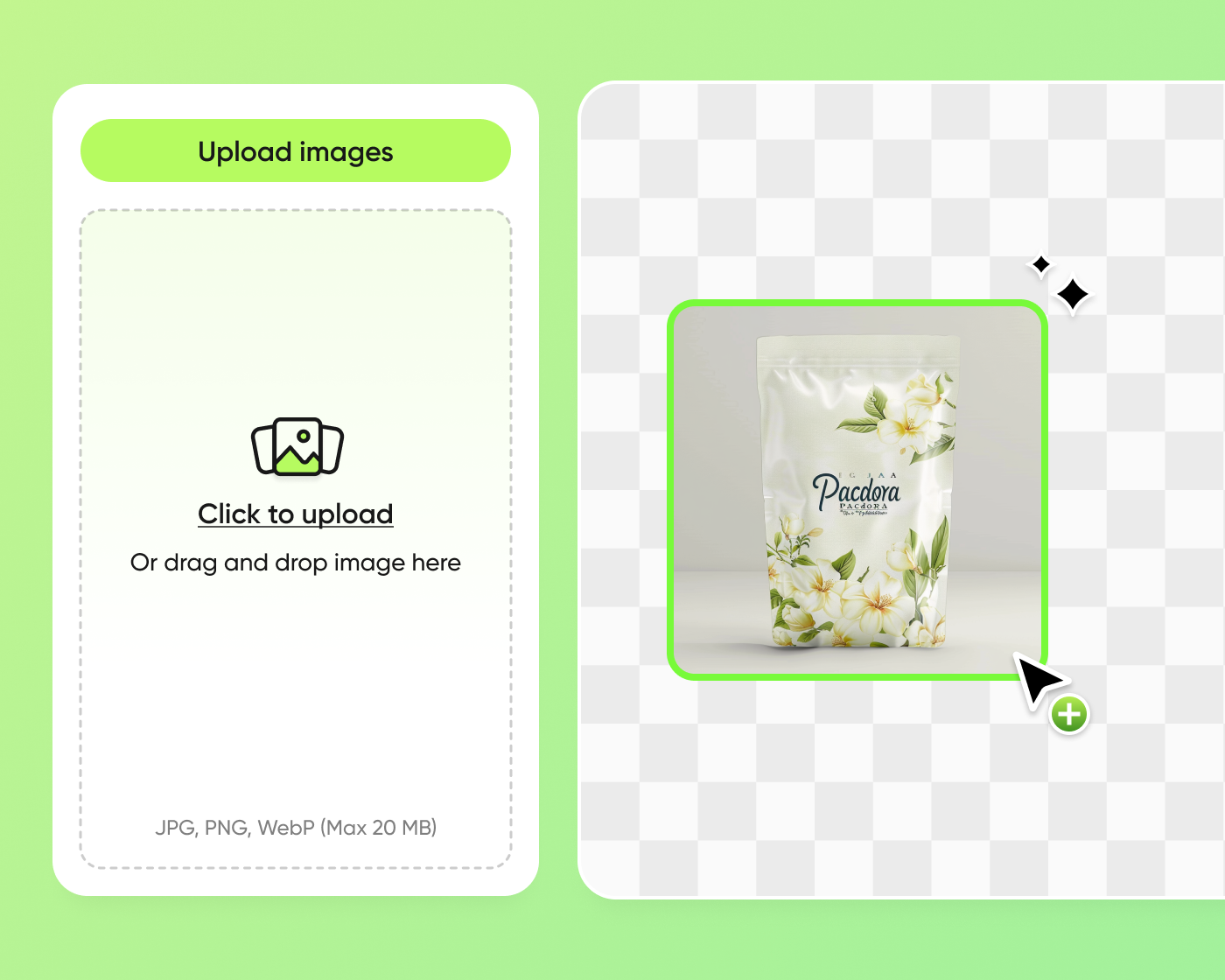Pacdora AI Background Generator Screenshot