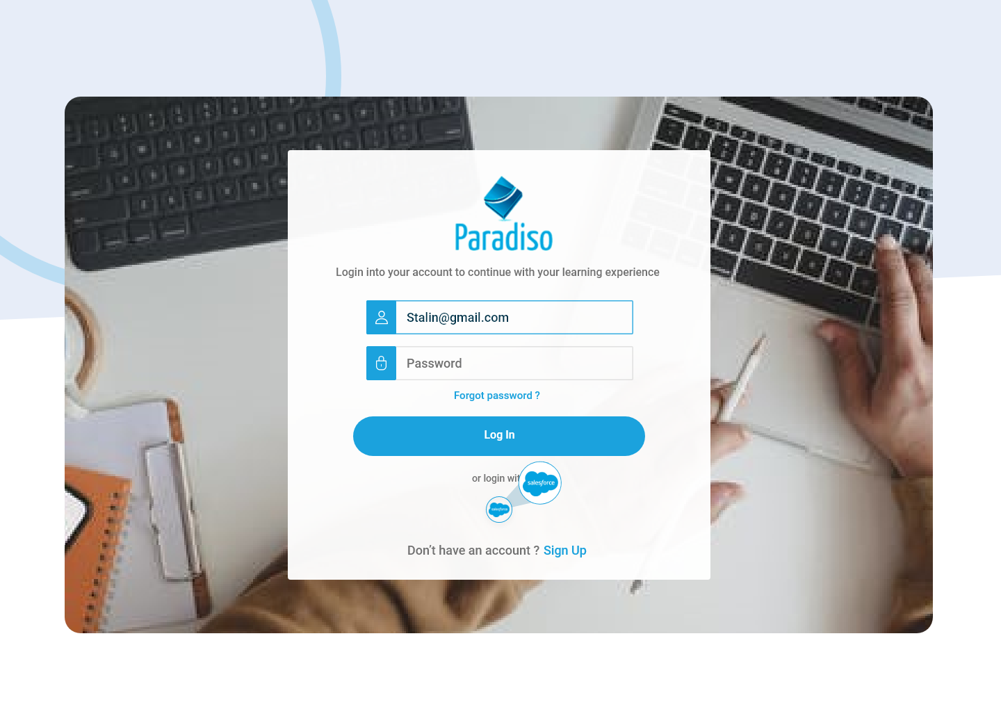 Paradiso LMS Screenshot
