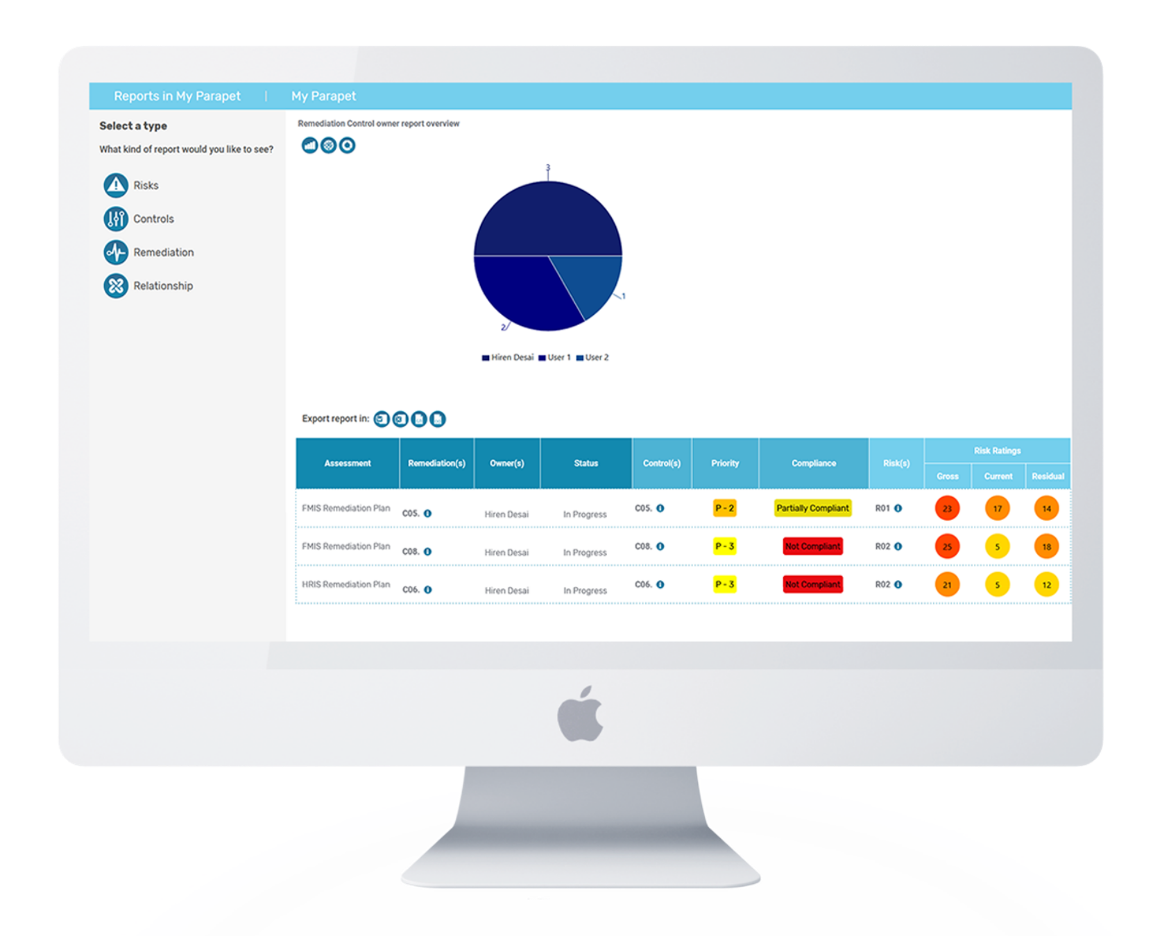 Parapet Integrated Risk Management Screenshot