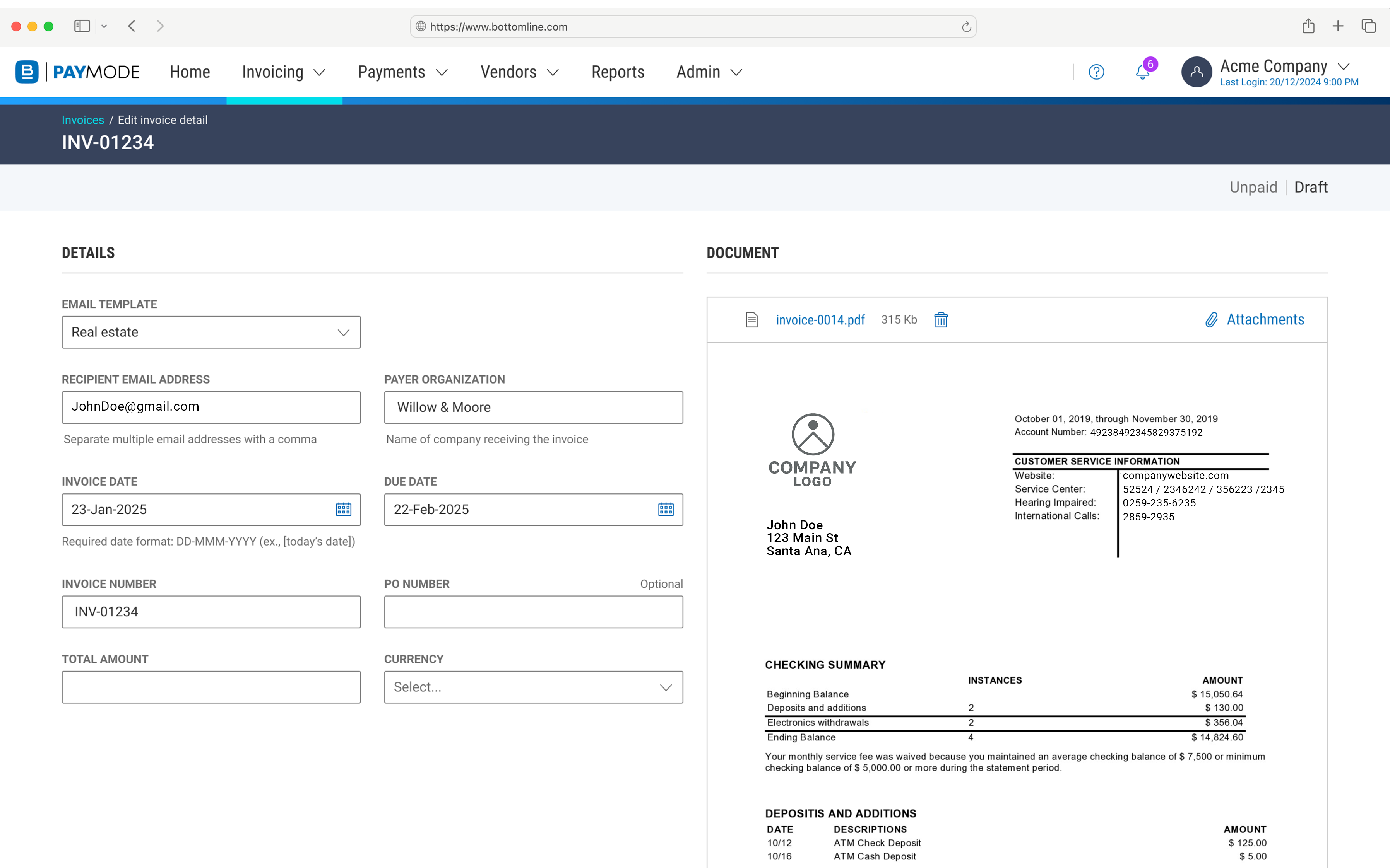Paymode Screenshot