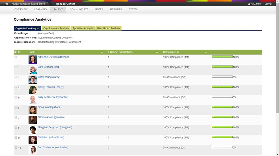 PeopleFluent Learning Screenshot