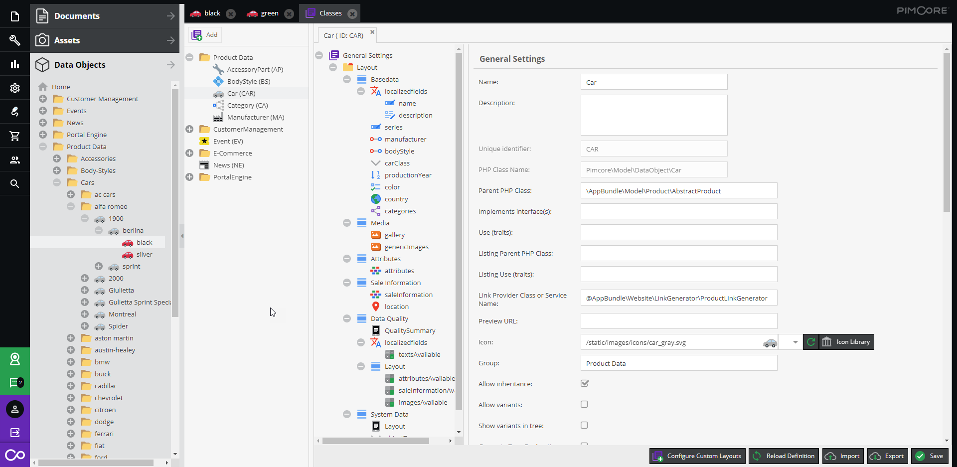 Pimcore Screenshot