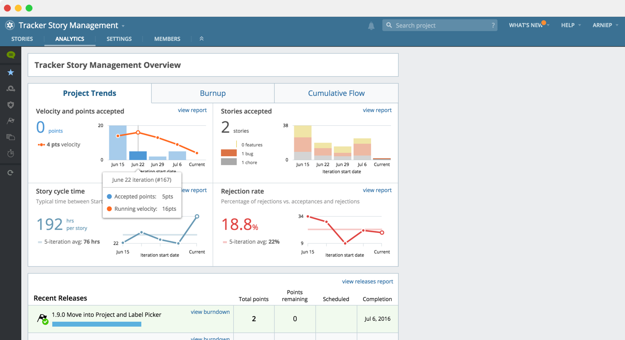 Pivotal Tracker screenshot & Video