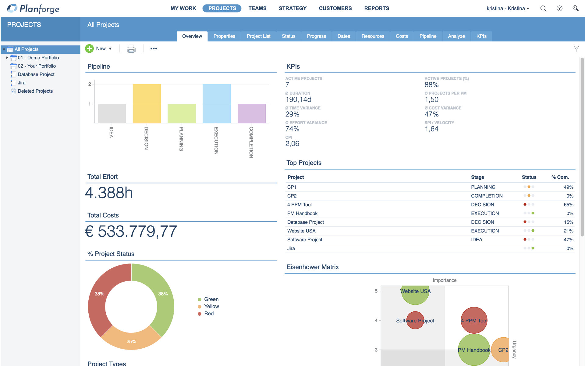 Planforge (formerly ONEPOINT Projects) Screenshot