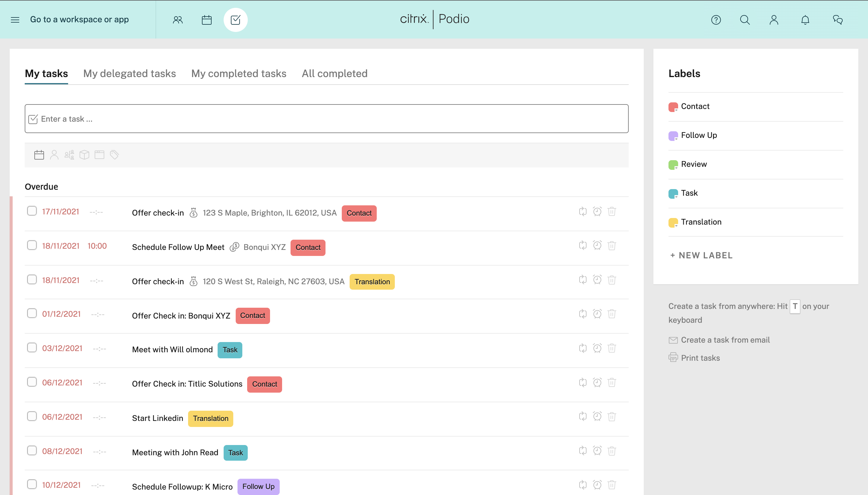 Podio screenshot & Video