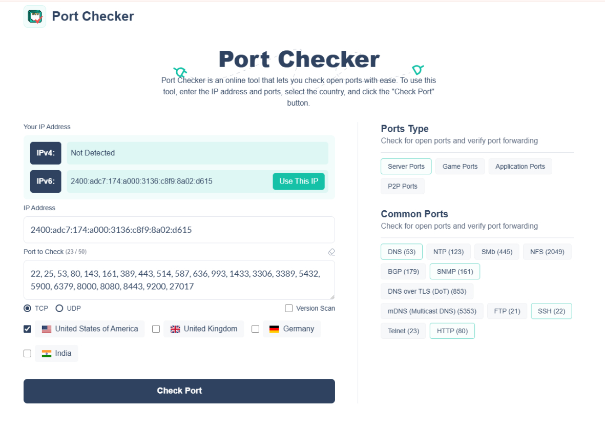 Port Checker Screenshot