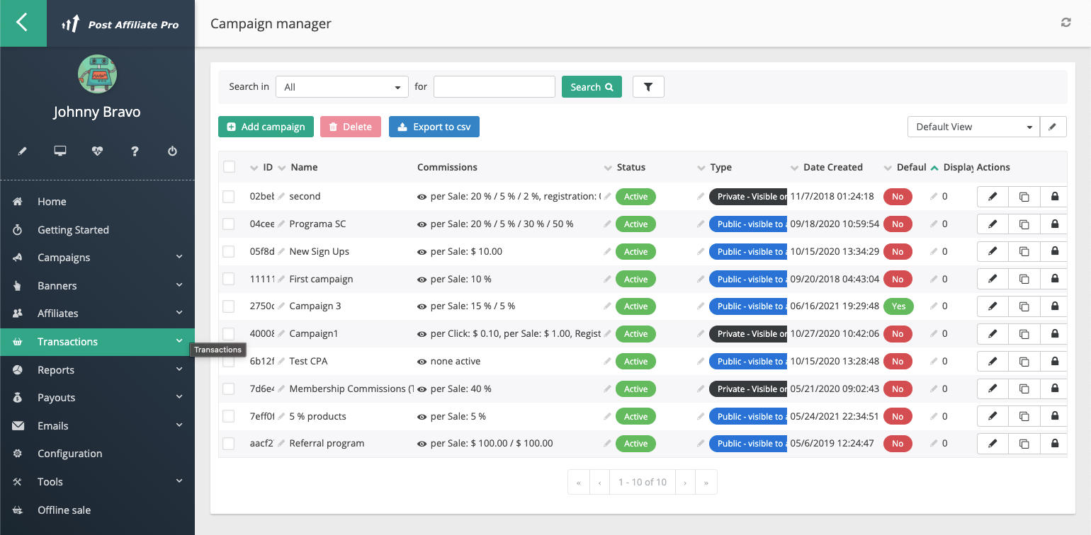 Post Affiliate Pro Screenshot