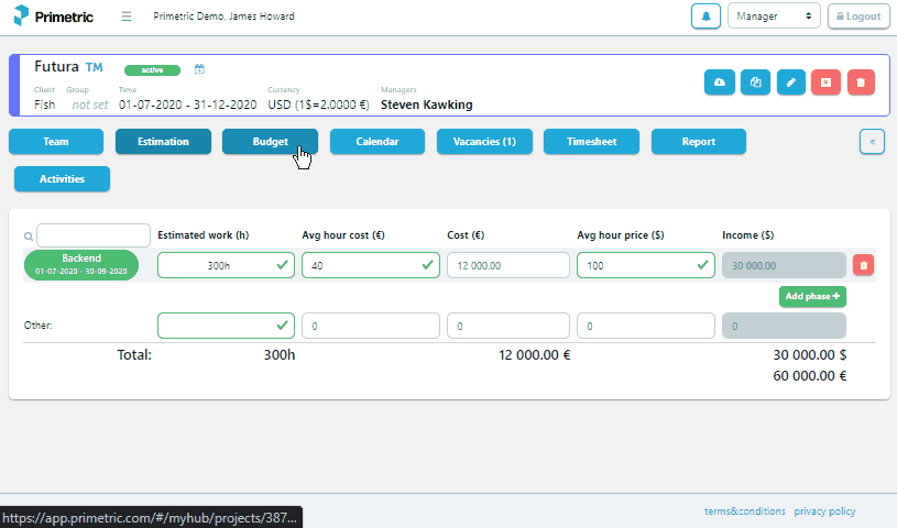 Primetric Screenshot