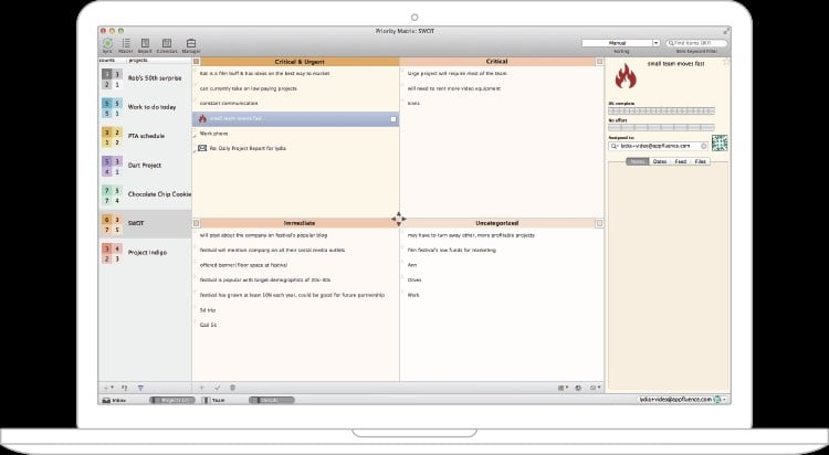 Priority Matrix Screenshot