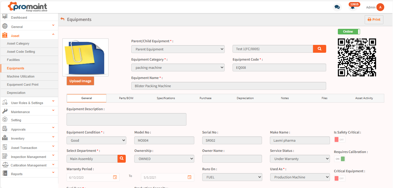 Promaint EAM screenshot & Video