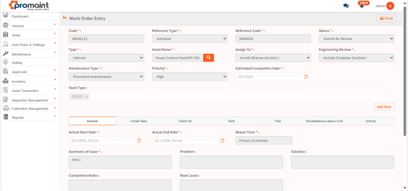 Promaint EAM screenshot & Video