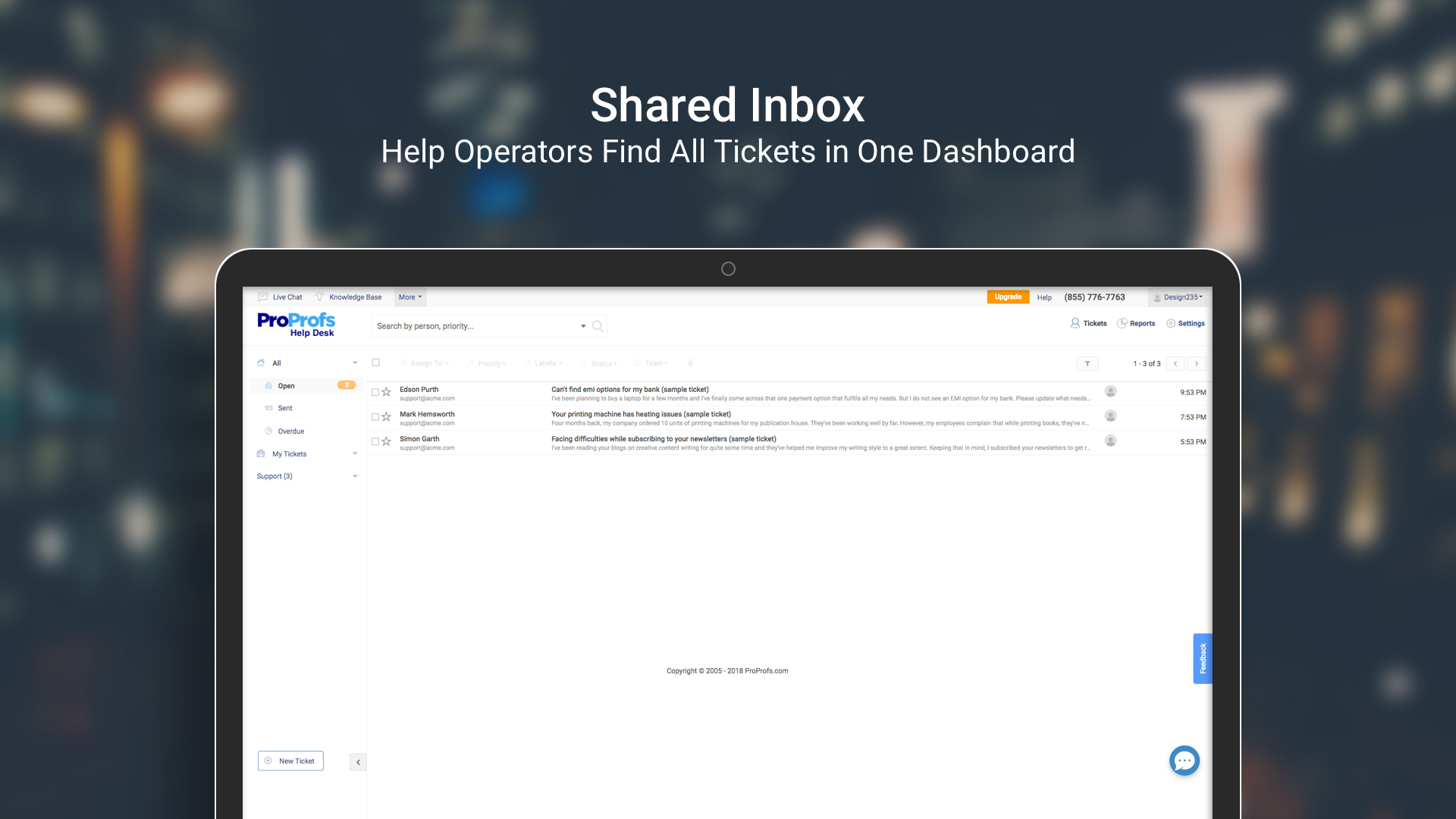 ProProfs Help Desk Screenshot
