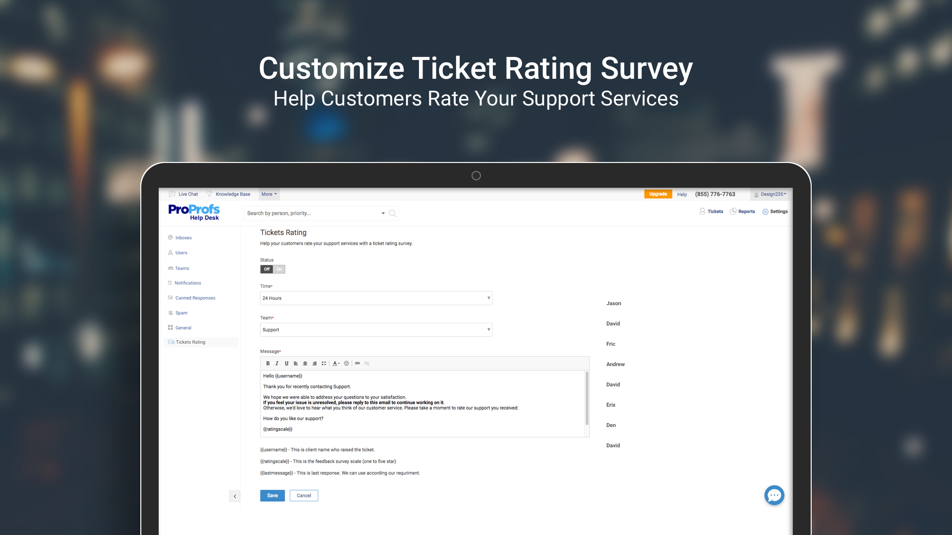 ProProfs Help Desk Screenshot