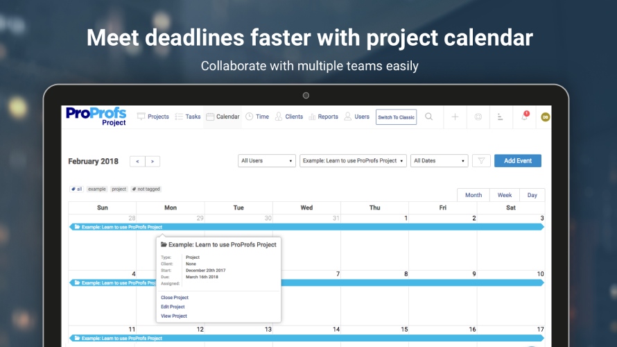 ProProfs Project screenshot & Video
