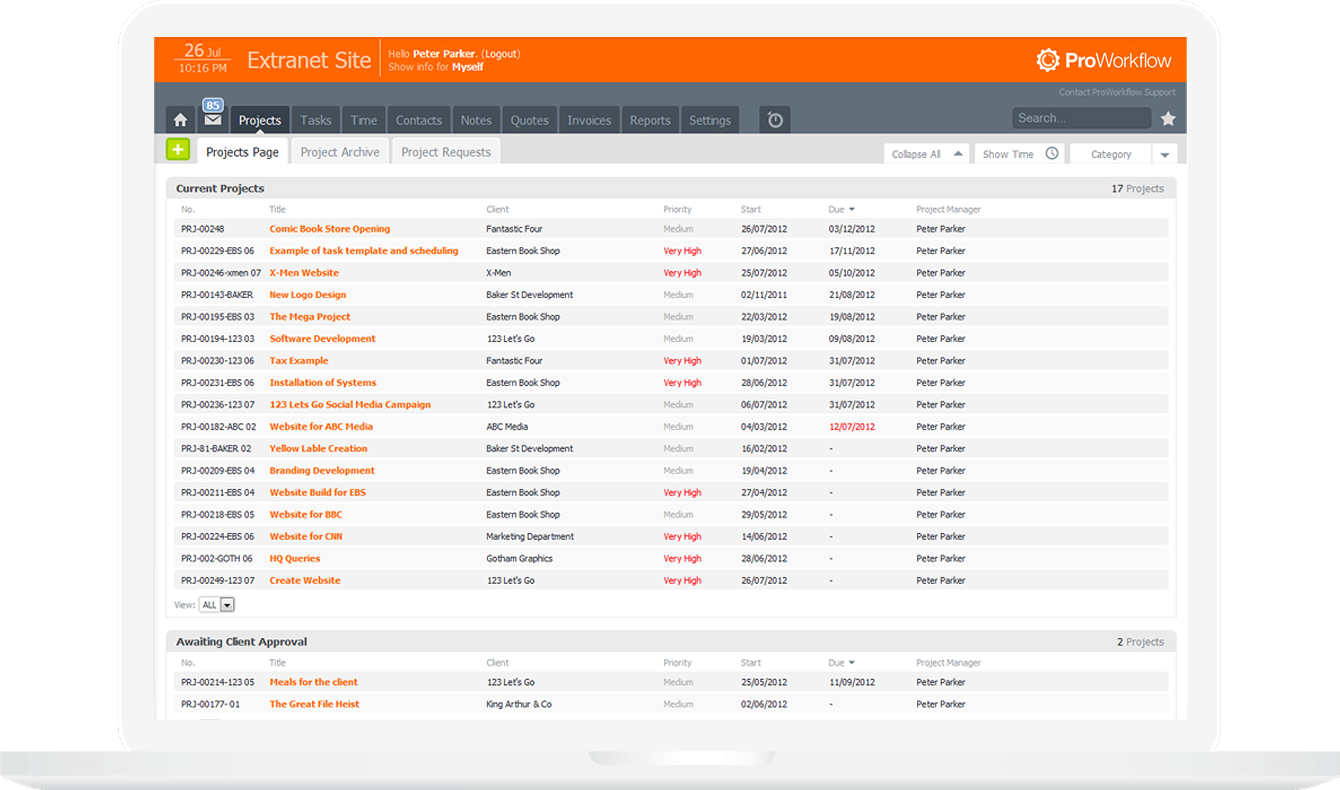 ProWorkflow screenshot & Video