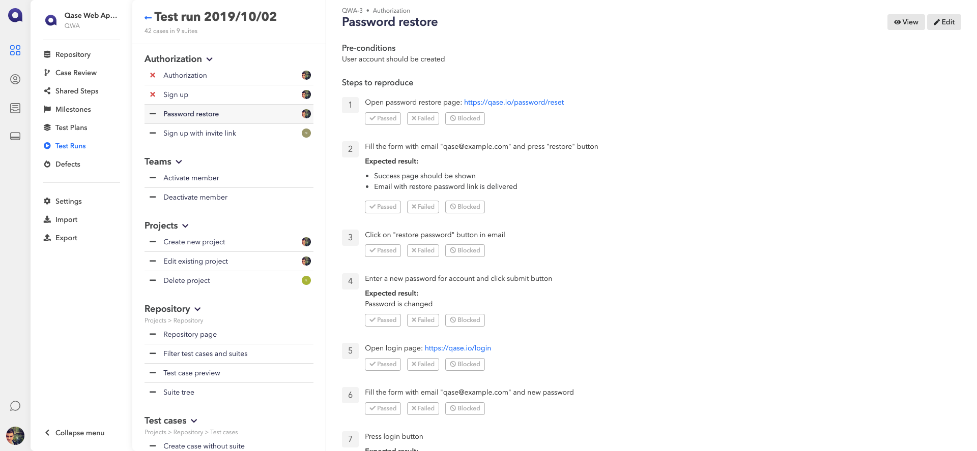 Qase Screenshot